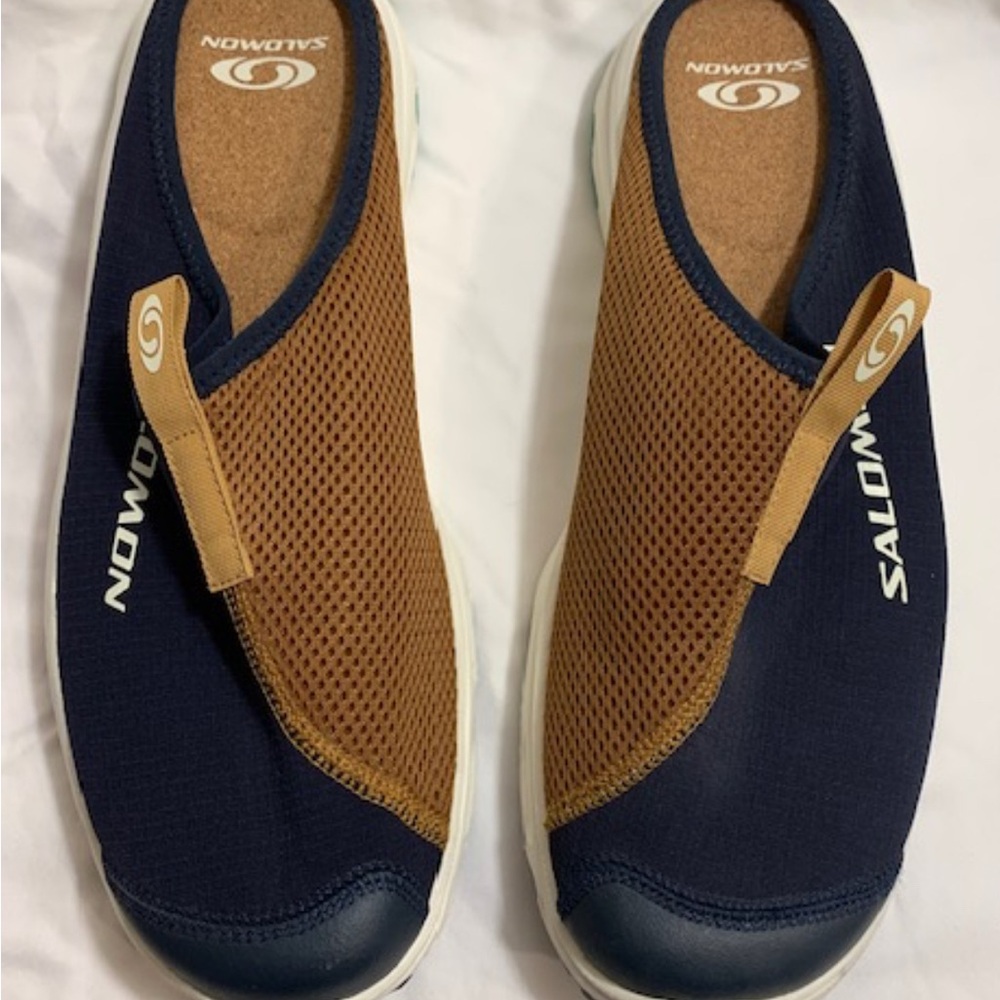 Salomon RX Slide 3.0 recovery sneakers- navy/brown Dark Sapphire/Rubber. Size 12